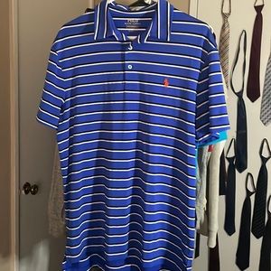 Men’s Blue Striped Polo *ALL POLO 2/$30*